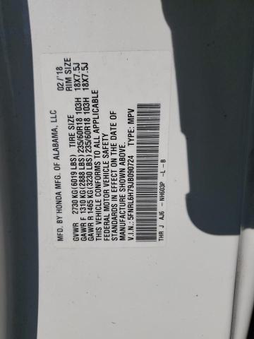 80079185 :رقم المزاد ، 5FNRL6H79JB090724 vin ، 2018 Honda Odyssey مزاد بيع