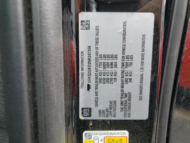 71226005 :رقم المزاد ، 1GKS2GKD3NR247256 vin ، 2022 Gmc Yukon Xl K مزاد بيع