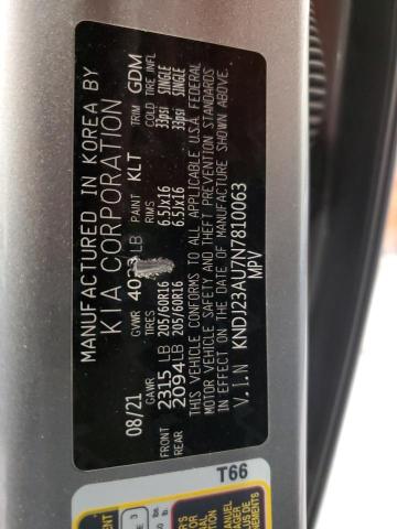 71839055 :رقم المزاد ، KNDJ23AU7N7810063 vin ، 2022 Kia Soul مزاد بيع