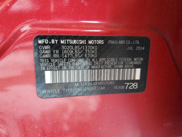 Aukcja sprzedaży 2017 Mitsubishi Mirage Es, vin: ML32A3HJ0FH007080, numer aukcji: 70483105
