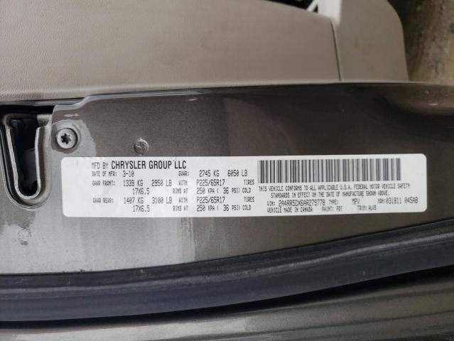 81460725 :رقم المزاد ، 2A4RR5DX6AR279778 vin ، 2010 Chrysler Town & Country مزاد بيع