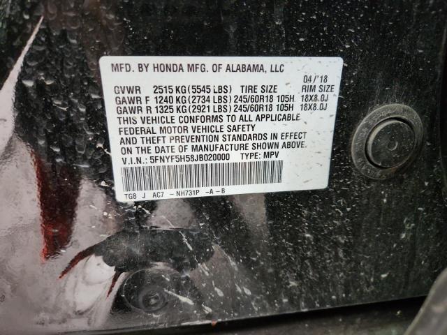 Продажа на аукционе авто 2018 Honda Pilot Exl, vin: 5FNYF5H58JB020000, номер лота: 80539175