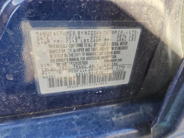 2018 Nissan Sentra მანქანა იყიდება აუქციონზე, vin: 3N1AB7AP7JY267665, აუქციონის ნომერი: 82107995
