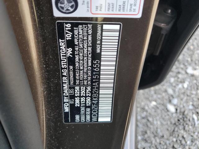 70917125 :رقم المزاد ، WDDZF4KB2HA151655 vin ، 2017 Mercedes-benz E مزاد بيع