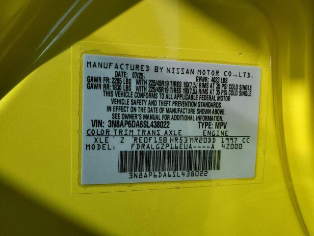 71277205 :رقم المزاد ، 3N8AP6DA6SL438022 vin ، 2025 Nissan Kicks مزاد بيع