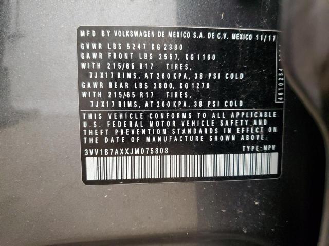 68835595 :رقم المزاد ، 3VV1B7AXXJM075808 vin ، 2018 Volkswagen Tiguan S مزاد بيع