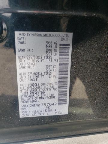 82126025 :رقم المزاد ، 5N1AT2MT7GC757042 vin ، 2016 Nissan Rogue مزاد بيع
