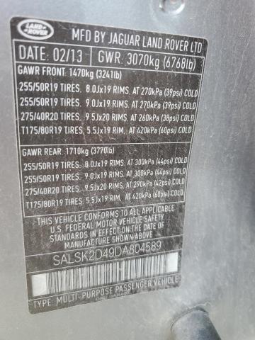 Продажа на аукционе авто 2013 Land Rover Range Rover Sport, vin: SALSK2D49DA804589, номер лота: 80009825