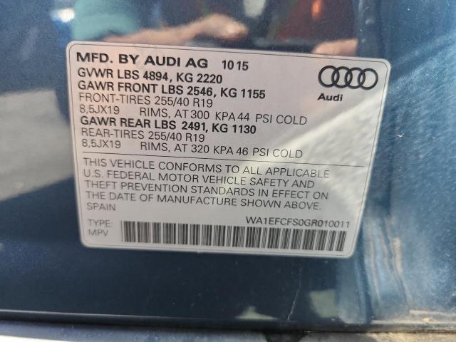 Продаж на аукціоні авто 2016 Audi Q3 Premium, vin: WA1EFCFS0GR010011, номер лоту: 80893045