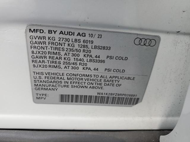 Продажа на аукционе авто 2024 Audi Q4 E-tron, vin: WA1K2BFZ9RP026891, номер лота: 71809925