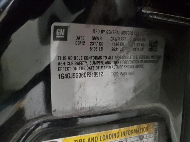 Продаж на аукціоні авто 2012 Buick Lacrosse, vin: 1G4GJ5G36CF319912, номер лоту: 84469155