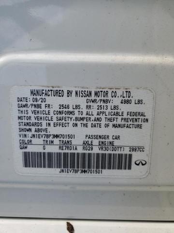 Aukcja sprzedaży 2021 Infiniti Q50, vin: JN1EV7BP3MM701501, numer aukcji: 71699095