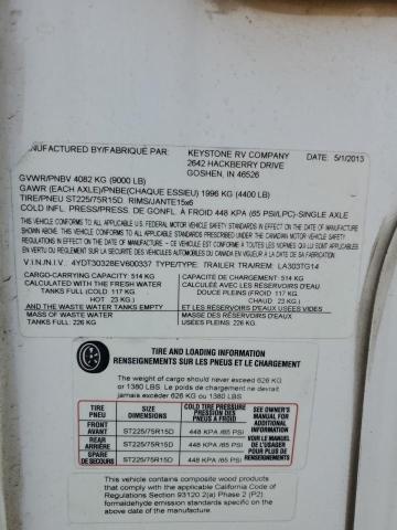 Продажа на аукционе авто 2014 Keystone Laredo, vin: 4YDT30328EV600337, номер лота: 80514435