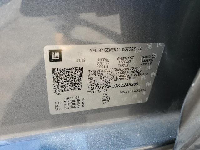 Aukcja sprzedaży 2019 Chevrolet Silverado, vin: 1GCVYGED3KZ245389, numer aukcji: 81402675