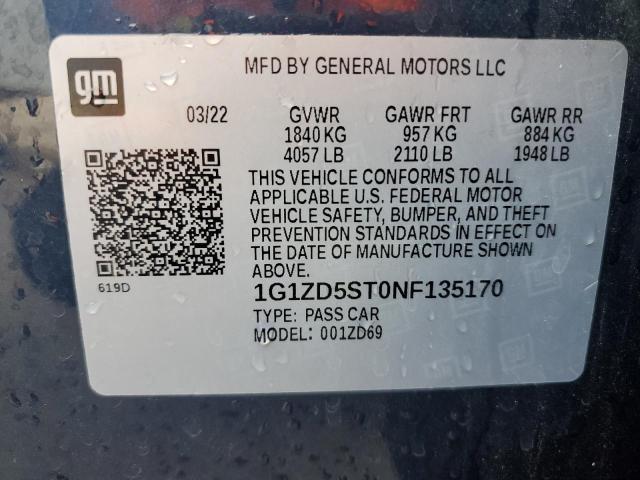 Продажа на аукционе авто 2022 Chevrolet Malibu Lt, vin: 1G1ZD5ST0NF135170, номер лота: 81320975