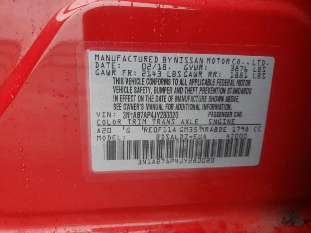 Продажа на аукционе авто 2018 Niss Sentra, vin: 3N1AB7AP4JY280020, номер лота: 84433025