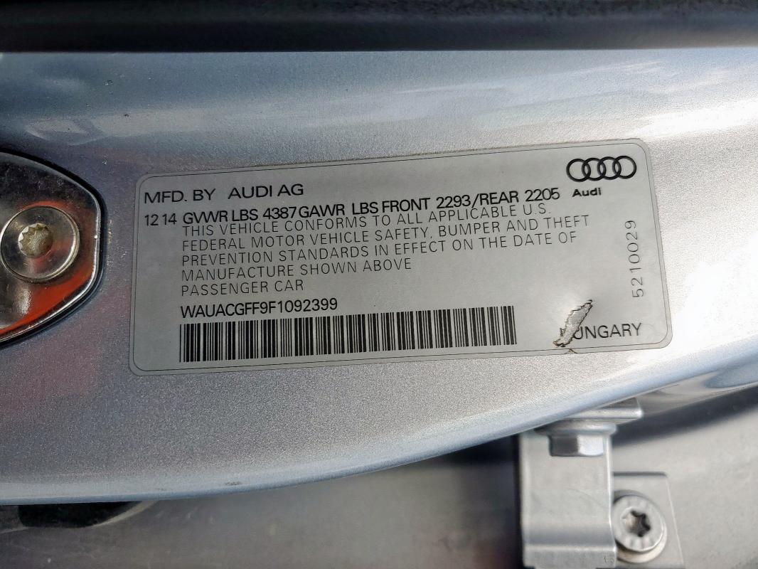 Aukcja sprzedaży 2015 Audi A3 Premium, vin: WAUACGFF9F1092399, numer aukcji: 81317735