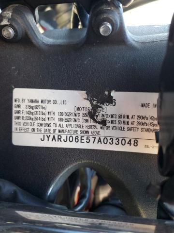 84043815 :رقم المزاد ، JYARJ06E57A033048 vin ، 2007 Yamaha Yzfr6 S مزاد بيع