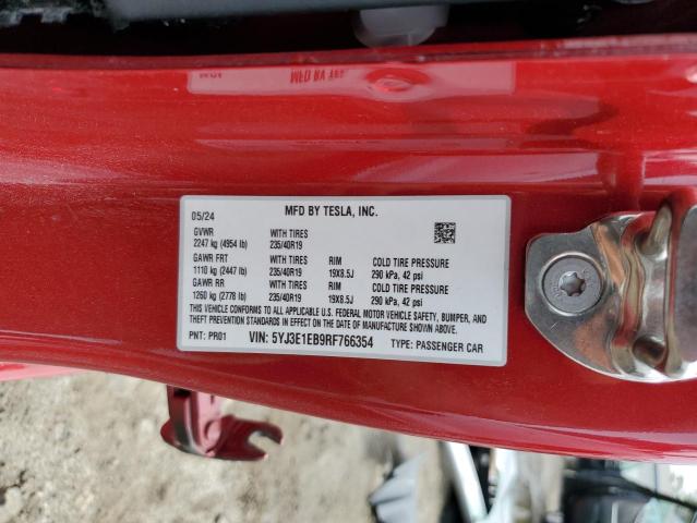 Aukcja sprzedaży 2024 Tesla Model 3, vin: 5YJ3E1EB9RF766354, numer aukcji: 84736455