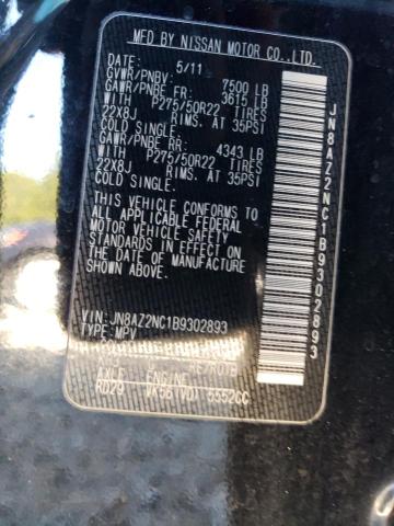 81414155 :رقم المزاد ، JN8AZ2NC1B9302893 vin ، 2011 Infiniti Qx56 مزاد بيع