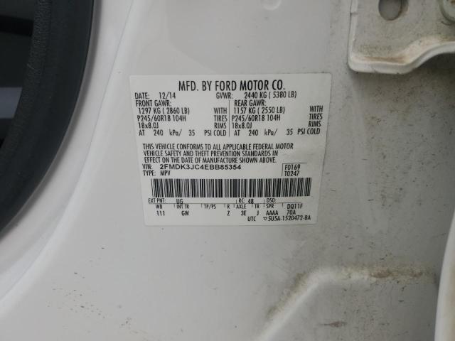 84576805 :رقم المزاد ، 2FMDK3JC4EBB85354 vin ، 2014 Ford Edge مزاد بيع