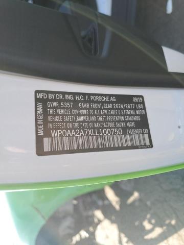 Aukcja sprzedaży 2020 Porsche Panamera Base, vin: WP0AA2A7XLL100750, numer aukcji: 81419225