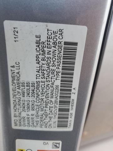 Продаж на аукціоні авто 2022 Honda Accord Hyb, vin: 1HGCV3F28NA002266, номер лоту: 80020825