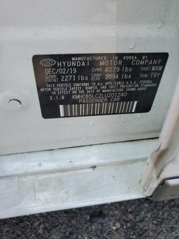 80346265 :رقم المزاد ، KMHC85LC2LU201240 vin ، 2020 Hyundai Ioniq مزاد بيع