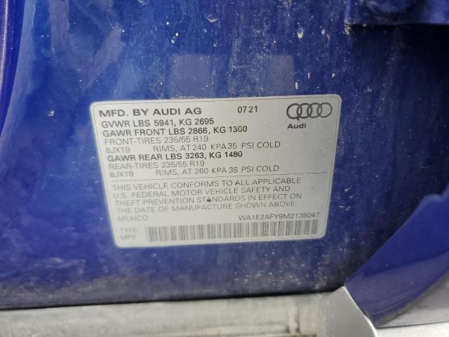 Продажа на аукционе авто 2021 Audi Q5 E Premium Plus, vin: WA1E2AFY9M2135047, номер лота: 81481105