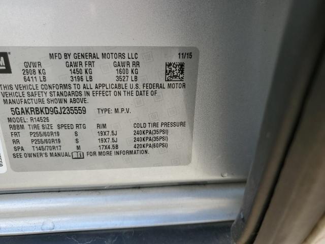 71221695 :رقم المزاد ، 5GAKRBKD9GJ235559 vin ، 2016 Buick Enclave مزاد بيع