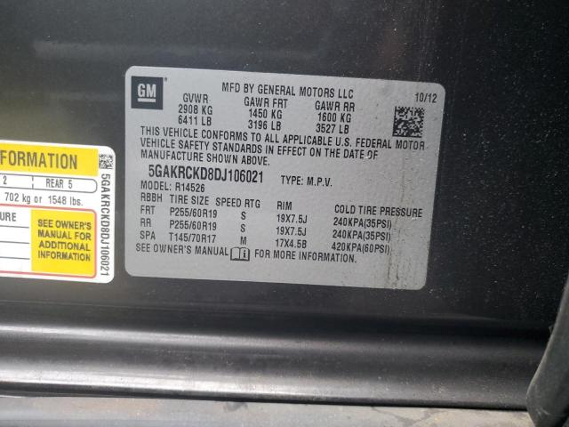 81557715 :رقم المزاد ، 5GAKRCKD8DJ106021 vin ، 2013 Buick Enclave مزاد بيع