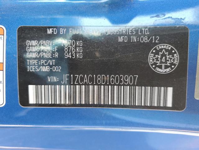 81450925 :رقم المزاد ، JF1ZCAC18D1603907 vin ، 2013 Subaru Brz مزاد بيع