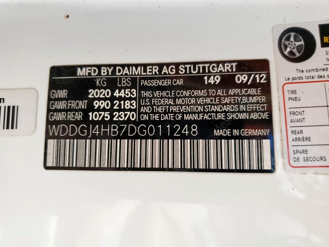 2013 Mercedes-benz C 250 მანქანა იყიდება აუქციონზე, vin: WDDGJ4HB7DG011248, აუქციონის ნომერი: 90697555