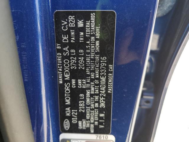 84695485 :رقم المزاد ، 3KPF24ADXME337916 vin ، 2021 Kia Forte Fe مزاد بيع