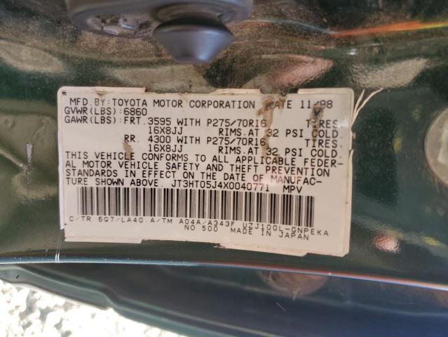 Aukcja sprzedaży 1999 Toyota Land Cruis, vin: JT3HT05J4X0040771, numer aukcji: 80944915