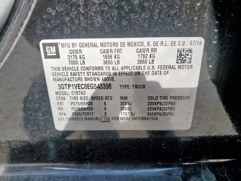 82062815 :رقم المزاد ، 3GTP1VEC8EG543398 vin ، 2014 Gmc Sierra مزاد بيع