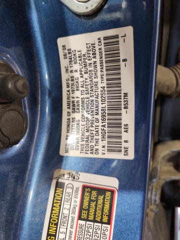 71917225 :رقم المزاد ، 1HGFA16958L102554 vin ، 2008 Honda Civic Exl مزاد بيع