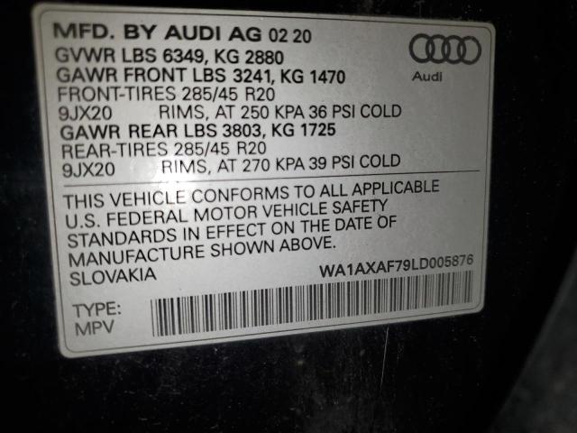 Продажа на аукционе авто 2020 Audi Q7 Premium, vin: WA1AXAF79LD005876, номер лота: 71096715