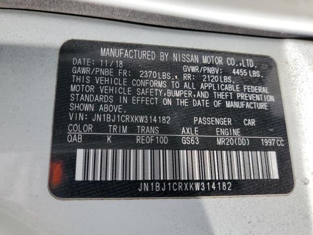 Продаж на аукціоні авто 2019 Nissan Rogue Sport, vin: JN1BJ1CRXKW314182, номер лоту: 70902415
