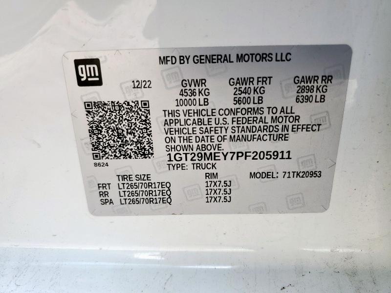 81396265 :رقم المزاد ، 1GT29MEY7PF205911 vin ، 2023 Gmc Sierra K2500 Sle مزاد بيع