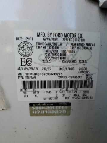 Продажа на аукционе авто 2012 Ford Explorer L, vin: 1FMHK8F82CGA33775, номер лота: 81766685