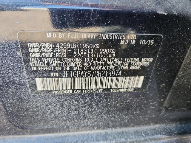 Продаж на аукціоні авто 2016 Subaru Impreza Sp, vin: JF1GPAY67GH213974, номер лоту: 83862125