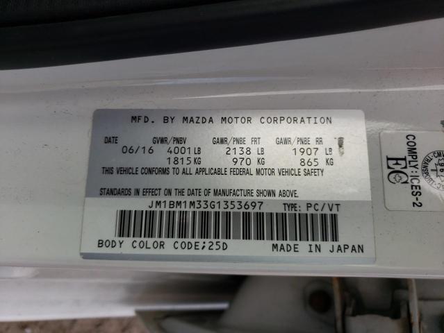2016 Mazda 3 მანქანა იყიდება აუქციონზე, vin: JM1BM1M33G1353697, აუქციონის ნომერი: 71510665