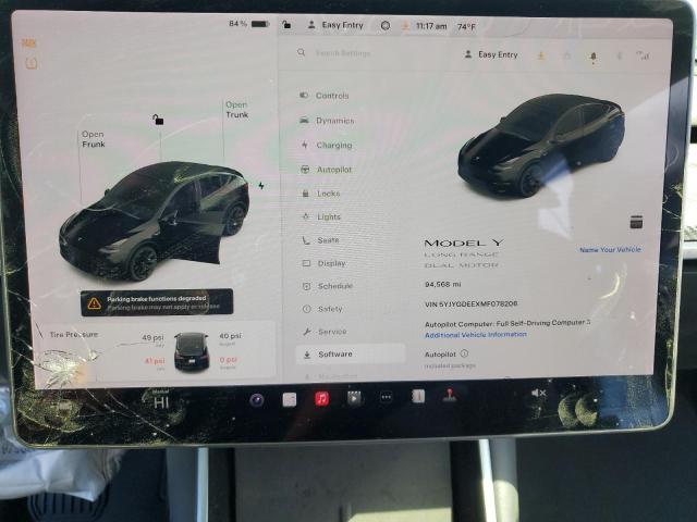 Продажа на аукционе авто 2021 Tesla Model Y, vin: 5YJYGDEEXMF078206, номер лота: 71731045