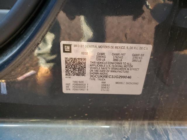 Продаж на аукціоні авто 2018 Chevrolet Silverado, vin: 3GCUKREC3JG299046, номер лоту: 84197555