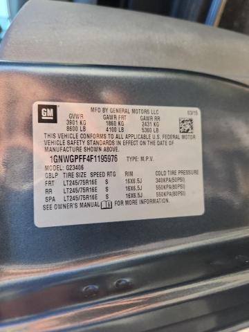 Продажа на аукционе авто 2015 Chevrolet Express G2, vin: 1GNWGPFF4F1195976, номер лота: 80362865