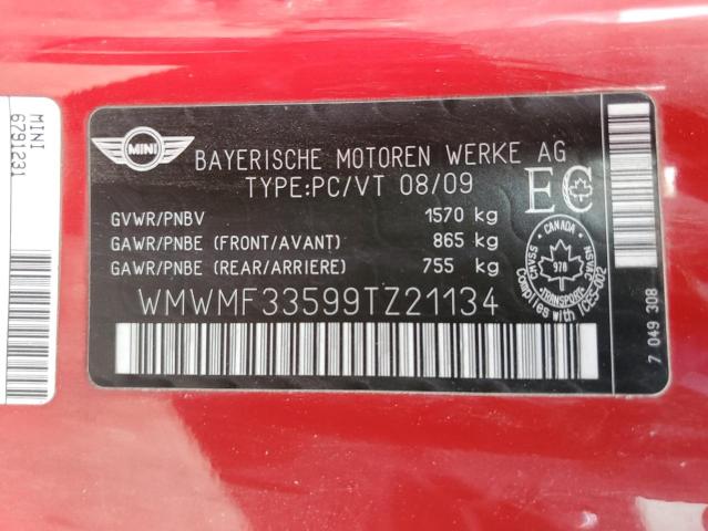 Продажа на аукционе авто 2009 Mini Cooper, vin: WMWMF33599TZ21134, номер лота: 81788755