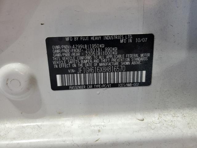 Aukcja sprzedaży 2008 Subaru Impreza 2., vin: JF1GH616X8H816570, numer aukcji: 81779585