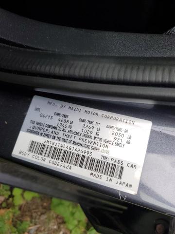 2016 Mazd 6 Grand Touring მანქანა იყიდება აუქციონზე, vin: JM1GJ1W54G1426993, აუქციონის ნომერი: 80936085