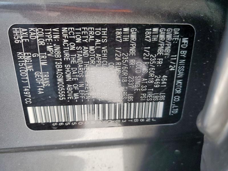 Aukcja sprzedaży 2025 Nissan Rogue Sv, vin: JN8BT3BA0SW005565, numer aukcji: 84367085